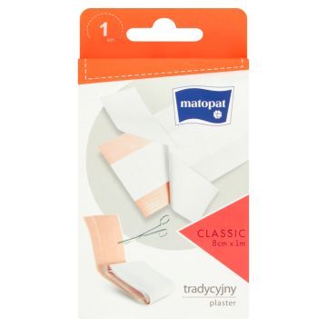 Plaster Classic, na tkaninie z opatrunkiem, 8 cm x 1 m, 1 szt.