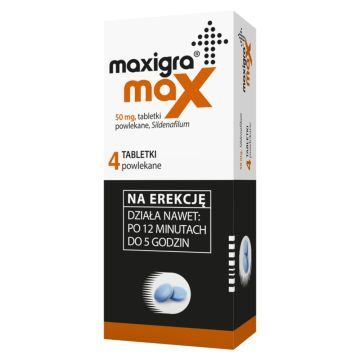 Maxigra Max, 50 mg, tabletki powlekane, 4 szt.