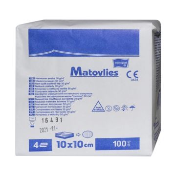 Kompr.wlokn.n/j.Matovlies,10x10, 4w, 30 g, 100 szt