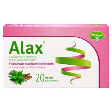 ALAX, 10-15 mg antranoidów (w przeliczeniu na aloinę)/tabletka, tabletki drażowane 10 sztuk