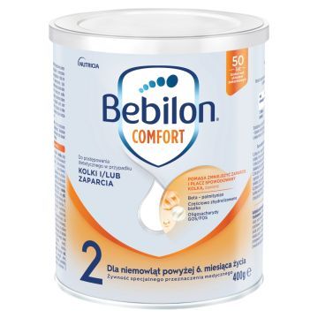 Bebilon Comfort 2, żywność specjalnego przeznaczenia medycznego dla niemowląt od 6. miesiąca, 400 g