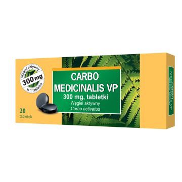 Carbo medicinalis VP, 300 mg, tabletki, 20 sztuk