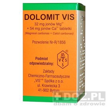 Dolomit VIS, 32 mg jonow Mg+54mg jonow Ca, tabl., 72 szt