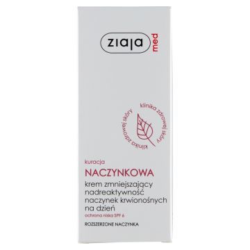 Ziaja Med Kuracja Naczynkowa, krem zmniejszający nadreaktywność naczynek, na dzień, 50 ml