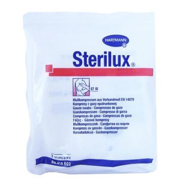 Kompr.jal.Sterilux, 17n, 7,5x7,5, 8w, Hart, 3 szt