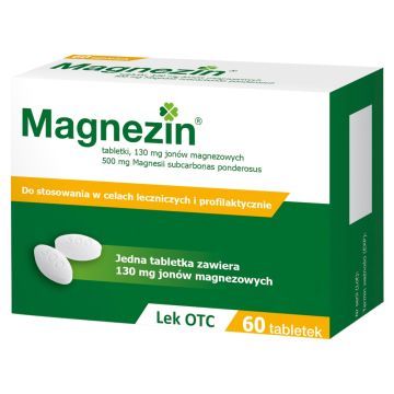 Magnezin, 130 mg jonów magnezowych, tabletki, 60 szt.
