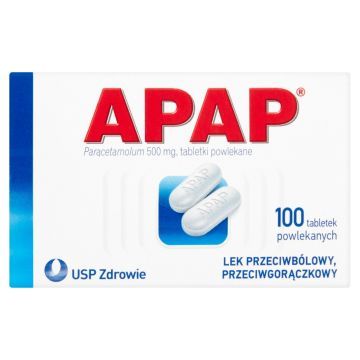 Apap, 500 mg, tabletki powlekane, 100 szt.