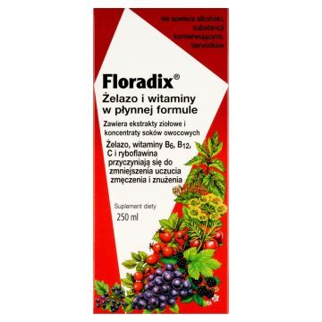 Floradix, żelazo i witaminy, płyn, 250 ml