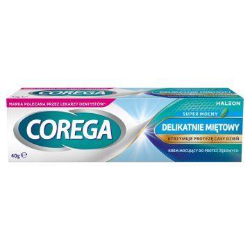 Corega Super Mocny Delikatnie Miętowy, krem do protez 40 g