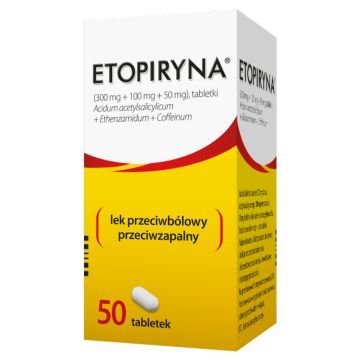 Etopiryna tabletki od bolu glowy, tabl.,50 szt,fiolka