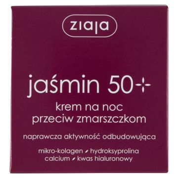 Ziaja, jaśmin w kremie przeciw zmarszczkom 50+ na noc, 50 ml