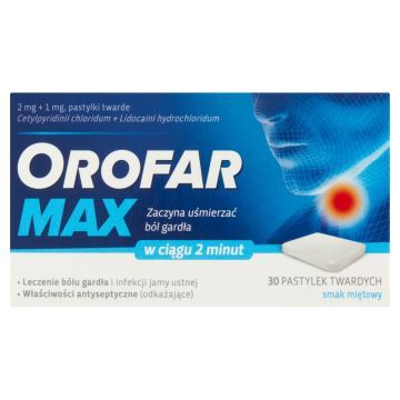 Orofar MAX, 2 mg+1 mg, pastylki twarde, 30 szt.