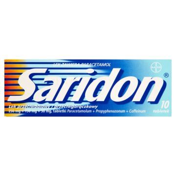 Saridon, 250 mg+150 mg+50 mg, tabletki, 10 szt.