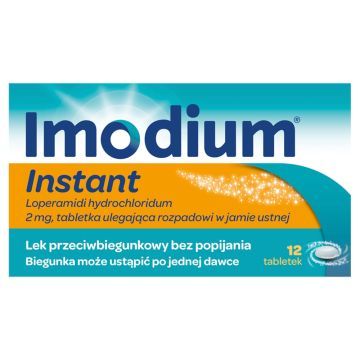 Imodium Instant, 2 mg, tabletki ulegające rozpadowi w jamie ustnej, 12 szt.