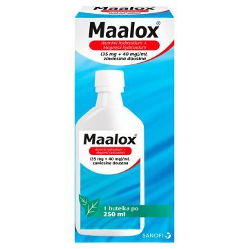 Maalox, (35 mg+40mg)/ml, zawiesina doustna, 250 ml