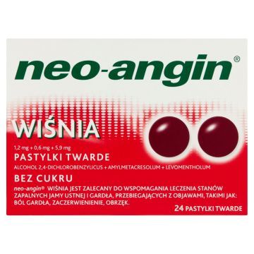 Neo-Angin wiśnia, pastylki twarde, 24 szt.
