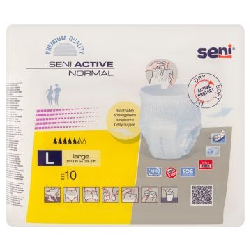 Seni Active Normal, elastyczne majtki chłonne, rozmiar L, 10 szt.