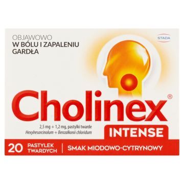 Cholinex Intense, tabletki do ssania, miód i cytryna, 20 szt.