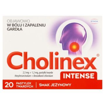 Cholinex Intense, tabletki do ssania, smak jeżynowy, 20 szt.
