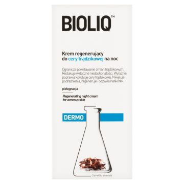 Bioliq Dermo, krem regenerujący do cery trądzikowej na noc, 50 ml