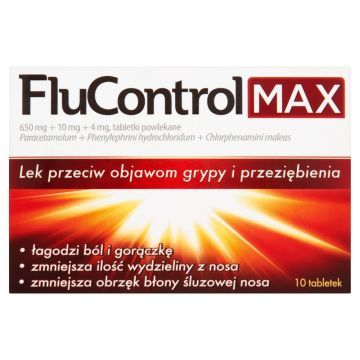 FluControl Max, 650 mg+10 mg+4 mg, tabletki powlekane, 10 szt.