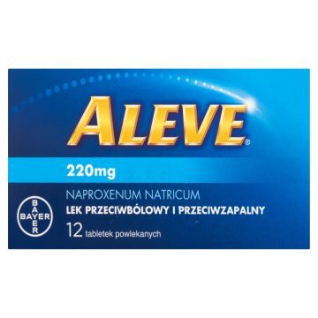 Aleve, 220 mg, tabletki powlekane, opakowanie zawiera 12 sztuk.