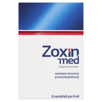 Zoxin-med, (20 mg/ml), szampon leczniczy przeciwłupieżowy, 6 ml, 6 saszetek