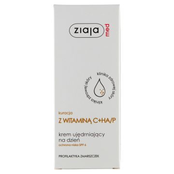 Ziaja Med, Kuracja Dermatoligiczna, krem ujędrniający na dzień z witaminą C+HA/P, 50 ml