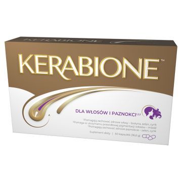 Kerabione, dla włosów, paznokci, skóry, kapsułki, 60 szt.