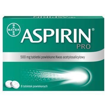Aspirin Pro, 500 mg, tabletki powlekane, 8 szt.