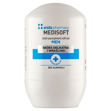 Anida Medi Soft Men, antyperspirant roll-on, do skóry delikatnej i wrażliwej, 50 ml
