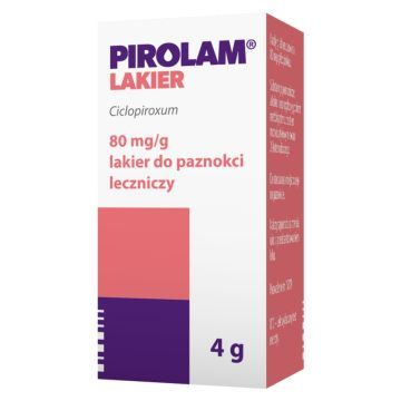 Pirolam, 80 mg/g, lakier do paznokci leczniczy, 4 g