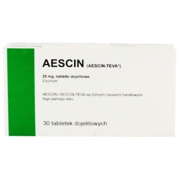 Aescin, 20 mg,tabl.dojelit.,(i.row),Delf,Czechy, 30 szt