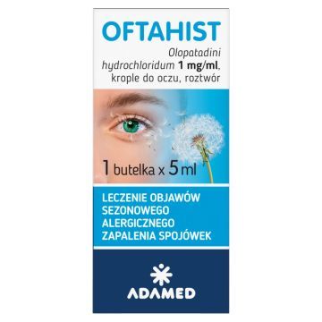 Oftahist, 1 mg/ml, krople do oczu, roztwór, 5 ml