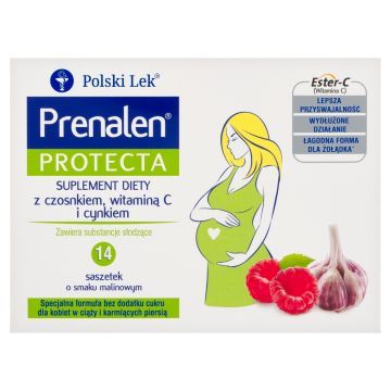 Prenalen, proszek do rozpuszczania o smaku malinowym, 5 g, 14 saszetek