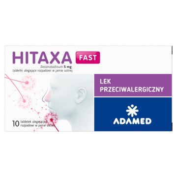 Hitaxa Fast, 5 mg, tabletki ulegające rozpadowi w jamie ustnej, 10 szt.