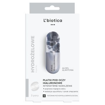 L'Biotica Płatki hialuronowe pod oczy, nawilżające, 3x2szt.