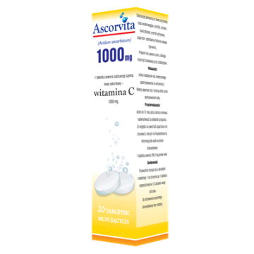 Ascorvita, 1000 mg, tabletki musujące,  20 szt.
