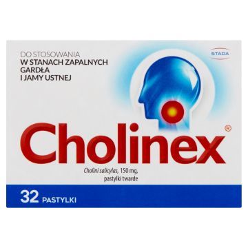 Cholinex, 150 mg, pastylki twarde, 32 sztuki