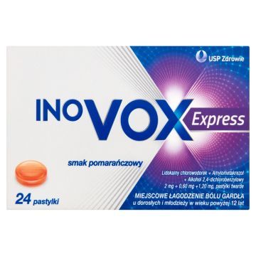 Inovox Express, pastylki twarde, smak pomarańczowy, 24 szt.