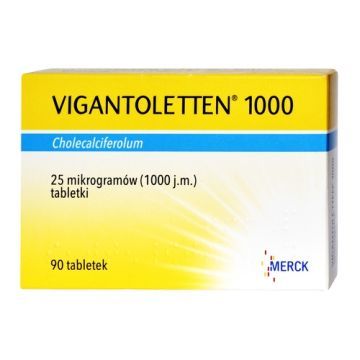 Vigantoletten 1000, 25 mcg (1000 j.m.), tabletki, 90 sztuk