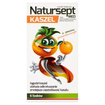 Natursept MED kaszel, lizaki o smaku pomarańczowym, 6 szt.