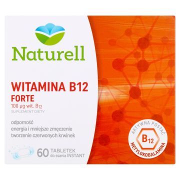 Naturell Witamina B12 FORTE, tabletki do rozgryzania i żucia, 60 szt.