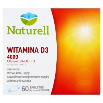 Naturell Witamina D3 4000, tabletki do ssania, 60 szt.