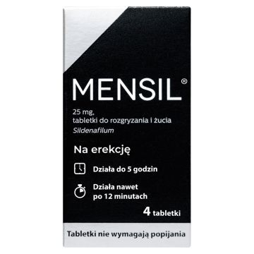 Mensil, 25 mg, tabletki do rozgryzania, żucia, 4 szt.
