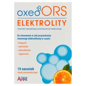 Oxeo ORS Elektrolity, proszek o smaku pomarańczowym, saszetki, 10 szt.