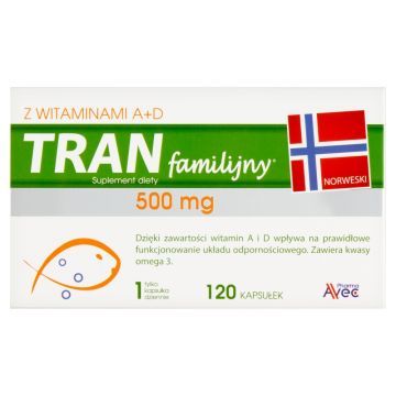 Tran familijny A+D, kapsułki, 120 szt.