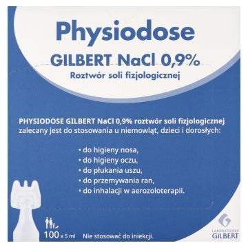 Gilbert NaCl 0.9%, roztwór soli fizjologicznej, 100 ampułek po 5 ml