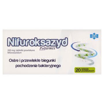 Nifuroksazyd Polfarmex, 200 mg, tabletki powlekane, 20 szt.