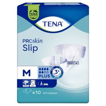 TENA Slip ProSkin Plus OTC Edition, pieluchomajtki, rozmiar M, 10 szt.